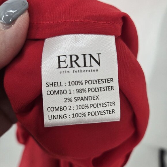 ERIN Fetherston Red Corset Bodice Chiffon Skirt Removable Straps Size 8 - Picture 9 of 10
